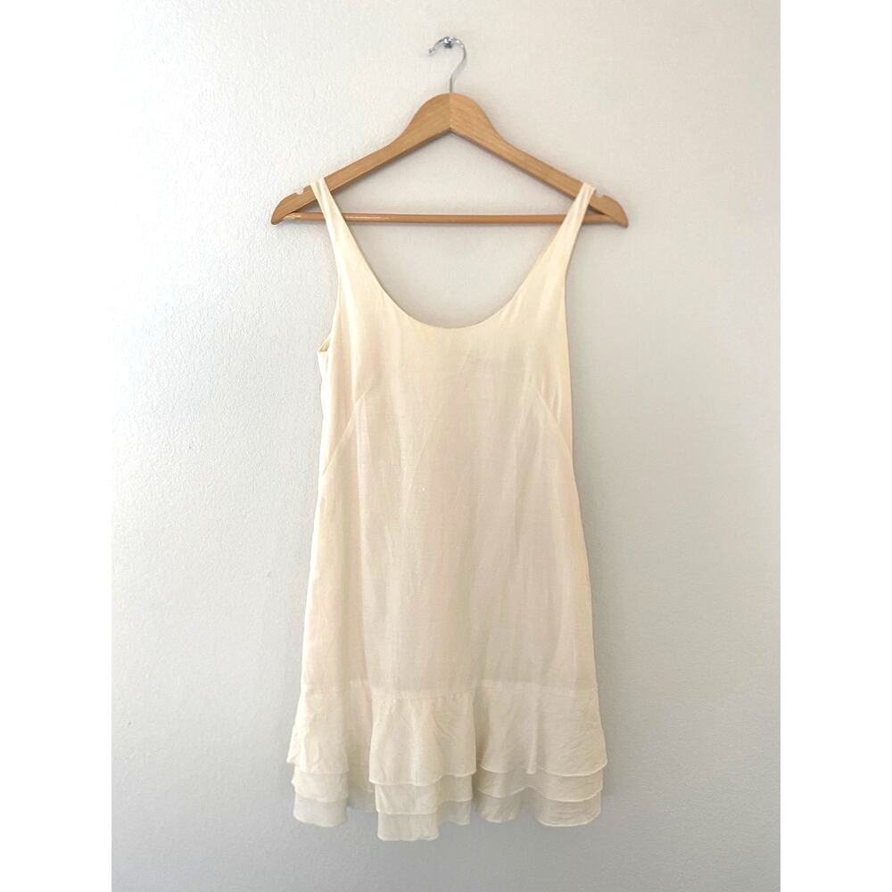 Twelfth Street by Cynthia Vincent Ivory Silk Ruffle Mini Dress Size 0